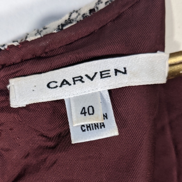 Carven White Lace Long Sleeve Dress with Red Lining - Size 8/40 - Picture 8 of 13